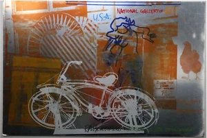 ROBERT RAUCHENBERG Original Foil Exhibition Poster BICYCLE National Gallery 1991 - Picture 1 of 4