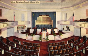 Florida FL Miami erste christliche Kirche Postkarte alte Vintage Karte Ansicht Standard - Bild 1 von 2