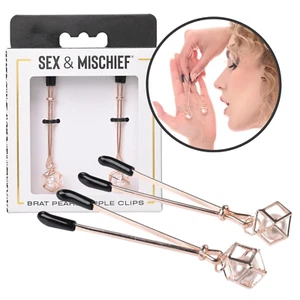 BDSM Nipple Clamps Rubber-tipped Adjustable Breast Jewelry Clips Sex Toy Sub/Dom - Picture 1 of 7