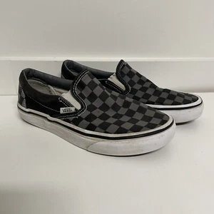 Vans Classic Canvas Low Men Sz 5 Women 6.5 Gray Checkered Skate Sneakers - Picture 1 of 6