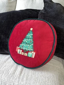 Holiday Christmas Tree Round Throw Pillow 14”  - Picture 1 of 1