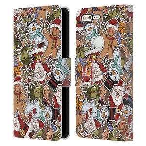 HEAD CASE DESIGNS CHRISTMAS PRINTS LEATHER BOOK WALLET CASE FOR GOOGLE PHONES - Picture 1 of 12