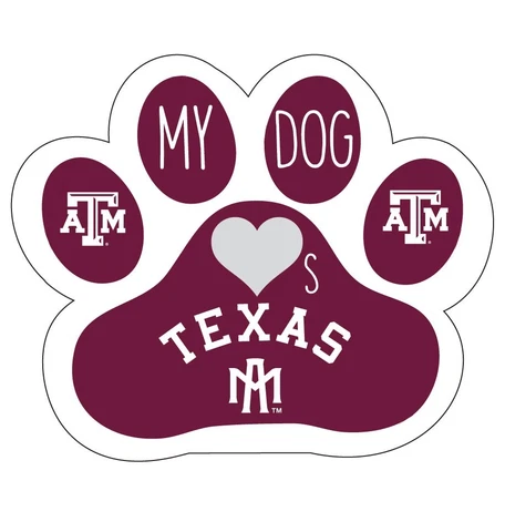 TEXAS A&M AGGIES DOG MAGNET-MY DOG LOVES TEXAS A&M MAGNET Cover