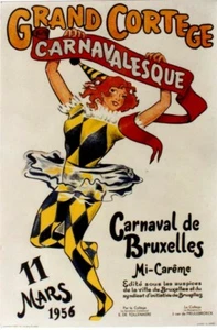 Original vintage poster CARNIVAL BRUSSELS COSTUMS 1956 - Picture 1 of 1