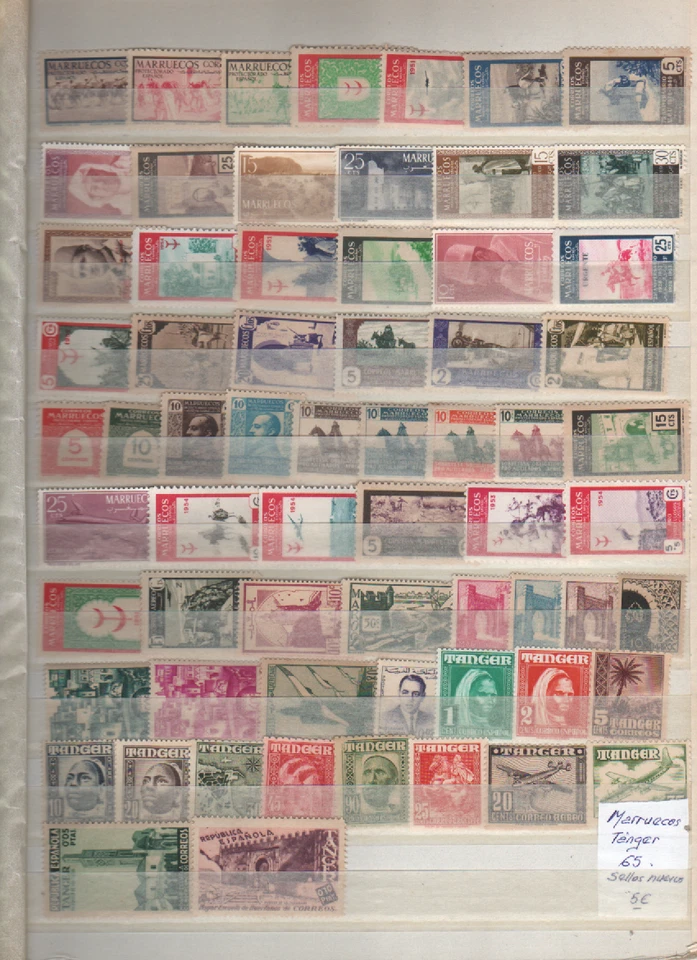MARRUECOS-TANGER  65 sellos nuevos distintos (según foto) - Immagine 1 di 1