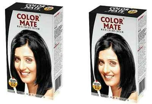 Color Mate Haarfarbe Creme Naturschwarz 130 ml je 2er Pack - Bild 1 von 1
