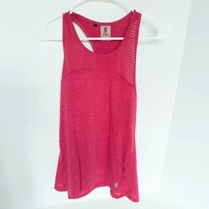 Second Skin Athletic Racerback Tank Top Womens Small Pink Mesh Running Gym - Picture 1 of 6