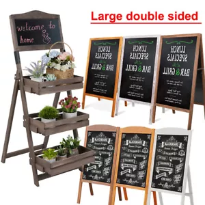 Heavy Wooden A Frame Chalkboard Sign with Eraser Sidewalk Board Outdoor Wedding - Picture 1 of 36