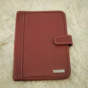 Franklin Covey Red Leather Easy Plan Bifold Magnetic Snap Day Week Planner - Picture 1 of 7