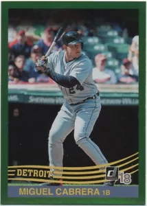 2018 Panini Donruss Baseball MIGUEL CABRERA Retro 1984 Holo Green #237 Tigers - Foto 1 di 2