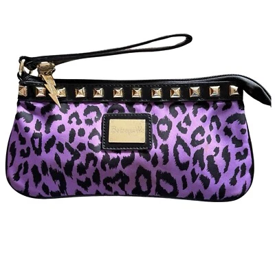"Muñequera de nailon con estampado de leopardo morado Betseyville 10""x 5""" Foto 1 de 4