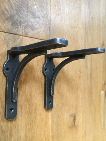 A PAIR OF SMALL SOLID IRON INDUSTRIAL ARCHED BRACKETS SHELF BRACKET RETRO CR12 Cover