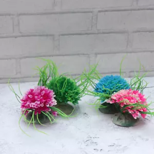 4pcs Fake Plants Aquarium Décor Ornament Fish Tank Plants Artificial Water Plant - Picture 1 of 11