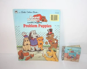 VTG Pound Puppies Books Lot Of 2 Hardees Little Little Golden Book & Paperback - Picture 1 of 5