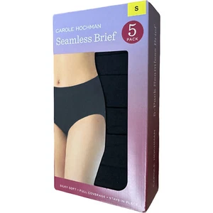 Underwear Women Carole Hochman Seamless Brief 5pack Full Coverage NEW Blck S-XL - Picture 1 of 12