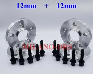 KIT 4 DISTANZIALI RUOTA 12+12mm VW GOLF VII (MK7) + BULLONI BLACK - Imagen 1 de 1