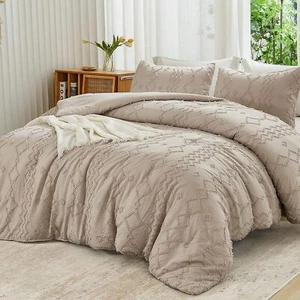 Khaki comforter set,3-piece comforter set (104x90-inchcomforter and2pillowcases) - Picture 1 of 7