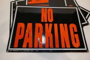 Lot of 3 Vintage No Parking Metal Sign 14" X 10" Clev, OH Hy KO - Picture 1 of 3