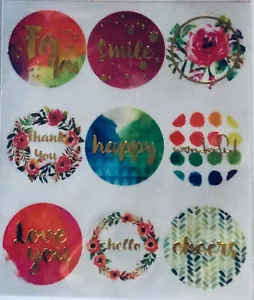 Smile Love Happy Thank You Wonderful Cheers Libro de recortes Sellos Etiquetas - Imagen 1 de 1