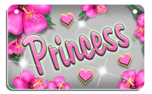 Corazones de Hibisco Placa de Bicicleta Personalizar Regalos Niñas Flores Bicicletas Gris - Imagen 1 de 1