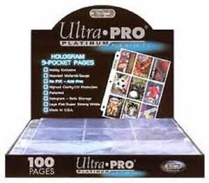 ULTRA PRO PLATINUM 100 9-POCKET Pages,New, Free Shipping