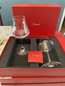 Baccarat Crystal Chateau Red Wine Glasses Set of 2 In original Box. - Picture 1 of 3