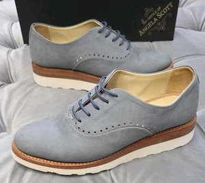 Zapatos mocasines con cordones de gamuza azul Mr. Simone The Office of Angela Scott 39 9 - Imagen 1 de 16