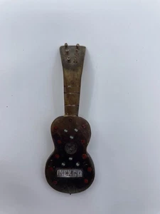 Dollhouse Miniature Vintage Mexican Wooden Guitar Mother of Pearl Inlay - Picture 1 of 11