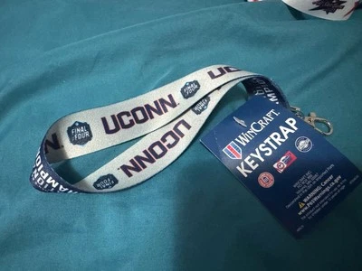UConn Huskies 2023 NCAA National Champs Key Strap DOUBLE SIDED Wristlet - Image 1 of 2