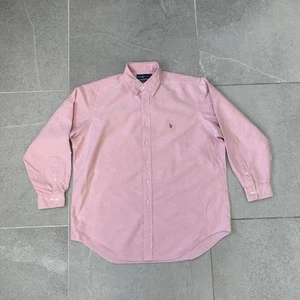 Ralph Lauren Shirt Mens 17 34/35 Pink Button Up Long Sleeve Casual Summer Rose - Picture 1 of 6