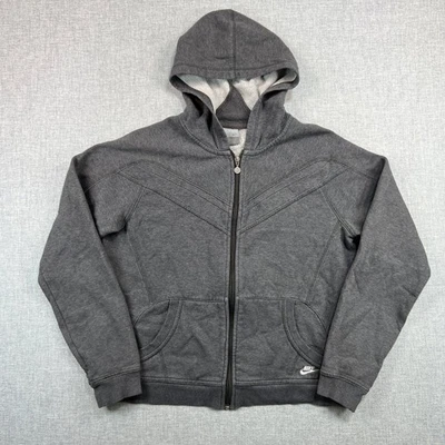 Sudadera con Capucha Nike Cremallera Completa Juvenil XL 16-18 se adapta a Mujer Pequeña Gris Plata Y2K Foto 1 de 4