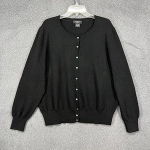 Lord & Taylor Pullover Damen 3X schwarz Kaschmir Cardigan Knopfleiste klassisch - Bild 1 von 16