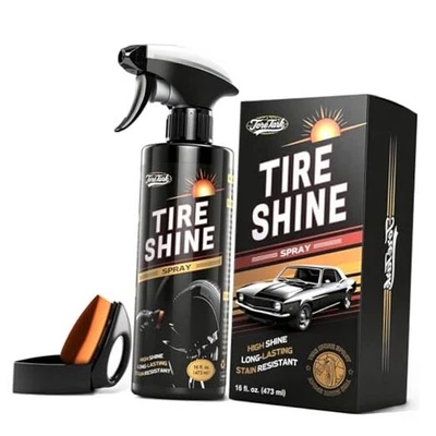 轮胎闪耀喷雾,16 盎司耐用湿胎敷料,无吊索/非油腻黑色  — 第 1/4 张图片