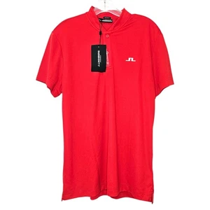 Camiseta polo J. Lindeberg para hombre talla M roja Bode ardiente cuello de béisbol - Imagen 1 de 14