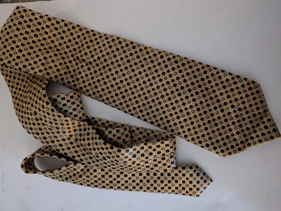 Guy Laroche silk tie used, gold with pattern - image 1 of 2