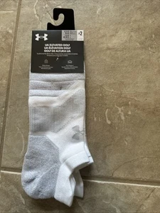 Under Armour Socks Mens 8.5-13 Elevated Golf Cushioned No Show Tab 2 Pack Unisex - Picture 1 of 4