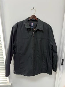 VINTAGE Chaps Ralph Lauren Giacca Uomo L Nero Foderato Poliestere Imbottito Bomber - Foto 1 di 9