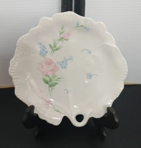 Vintage 5er Set April Rose Blumen Jakobsmuschel Blatt Wüste Teller Bone China 6"X6" - Bild 1 von 12