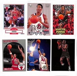 Scottie Pippen - 6 Card Lot Hoops Team USA Upper Deck Skybox NBA Chicago Bulls - Picture 1 of 2