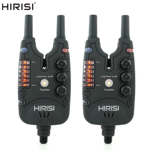 2 Alarmas de Mordedura de Pesca con Luz LED Hirisi Volumen Ajustable, Tono, Sensibilidad - Imagen 1 de 7