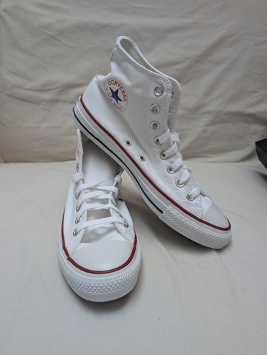 Sneakers alte Converse All Star unisex Chuck Taylor bianche taglia UK 7