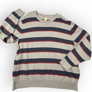 Duluth Trading Co Men's Crew Neck Sweater Sz 2XL Striped Gray Cobain Grunge - Picture 1 of 5