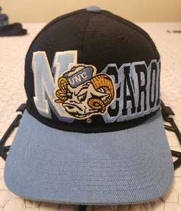 Vintage 90S CAP BOY UNC SNAPBACK HAT North Carolina BASKETBALL/FOOTBALL/BASEBALL - Picture 1 of 21