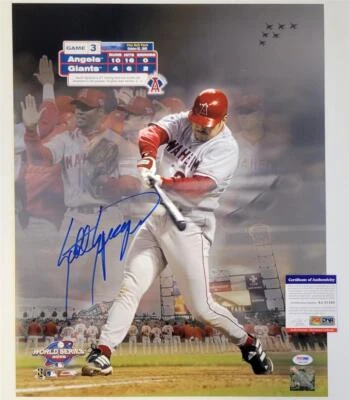 Scott Spiezio signed 2002 World Series HR Angels 16x20 photo auto ~ PSA - Image 1 of 4