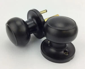 BLACK PASSAGE DOOR KNOB DL609BKPS M105-1FREE SHIPPING - Picture 1 of 3