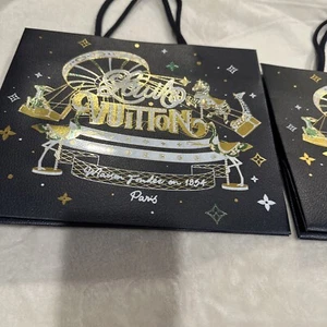 2 (TWO) Small Louis Vuitton Seasonal Christmas Paper Shopping Bags! - Picture 1 of 15