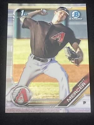 2019 BOWMAN CHROME 1st Bowman #BCP-120 MATT MERCER RC Arizona Diamondbacks - Image 1 of 2
