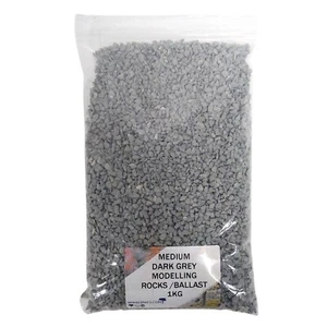 WWScenics Medium Grade Dark Grey Ballast 1kg | Model Railway Ballast Train - Picture 1 of 7
