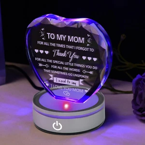 Mom Birthday Gifts from Daughter Son to My Mom Crystal Heart Keepsake Gifts for - Picture 1 of 6