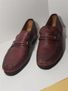 Thom McAn Men's Slip-on Loafers Shoes Leather 11 D Dress Casual Brown Oakwood - Picture 1 of 12